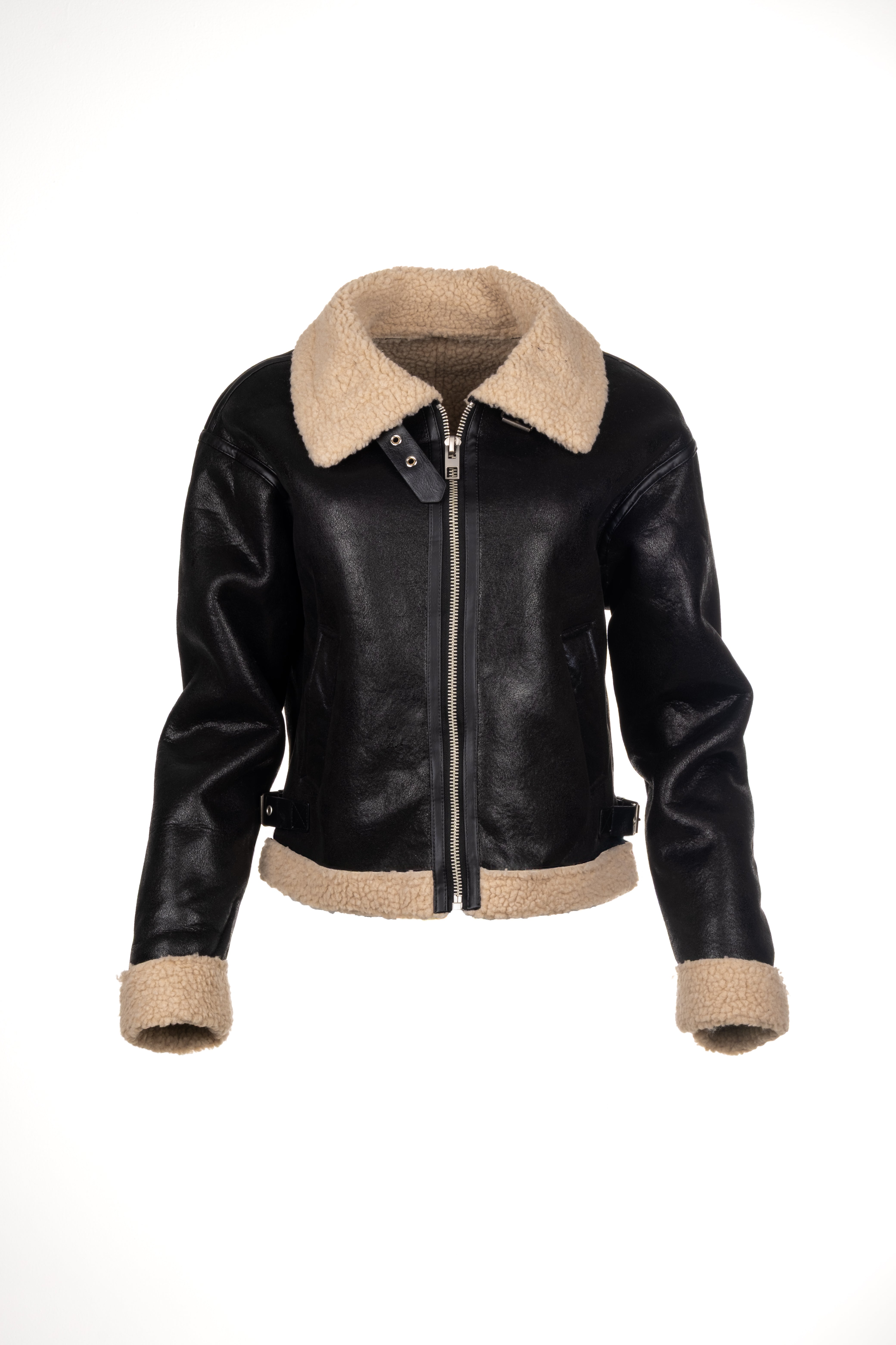 Chaqueta Mujer Rusted Cuerina y Borrego