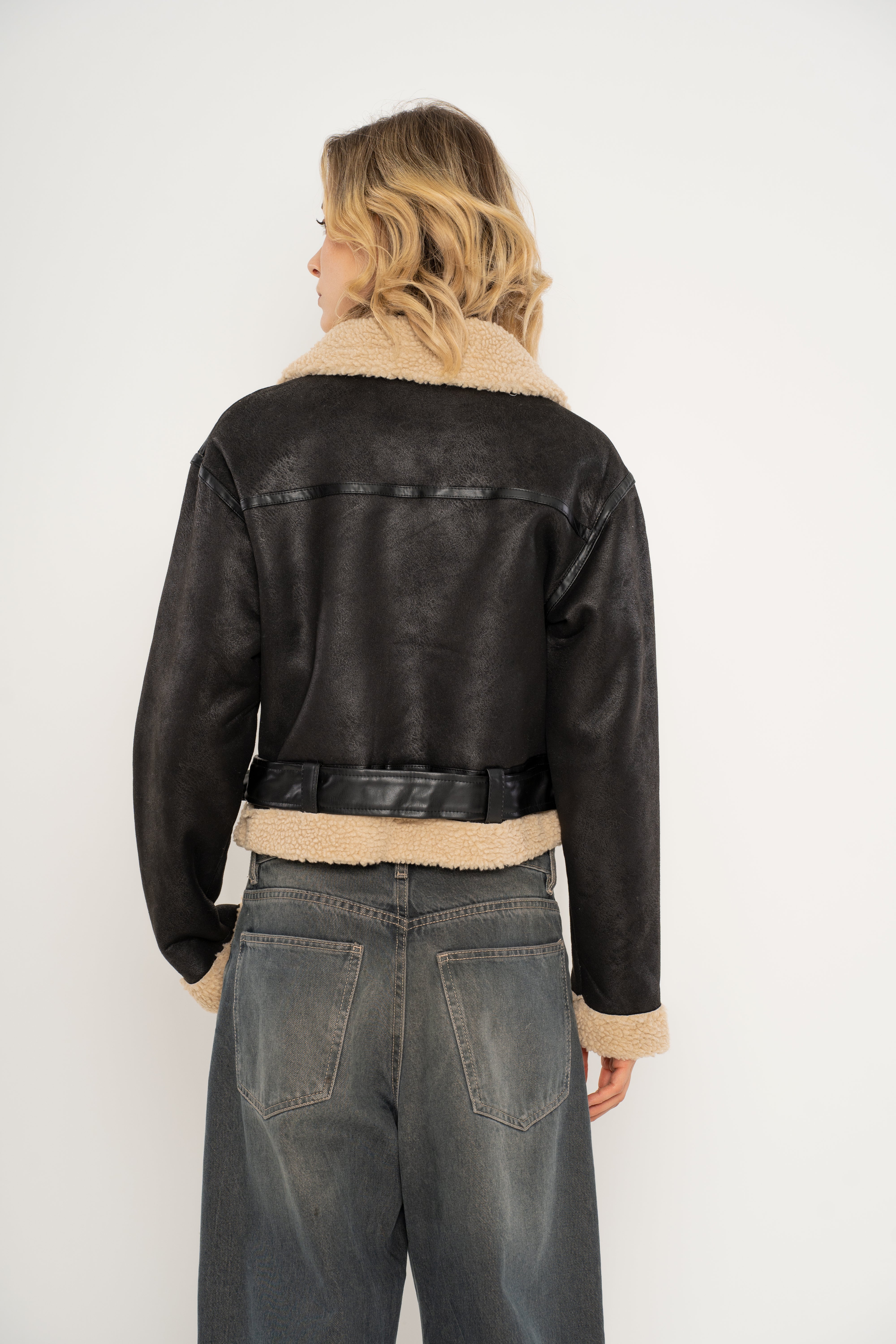 Chaqueta Mujer Cuerina y Borrego